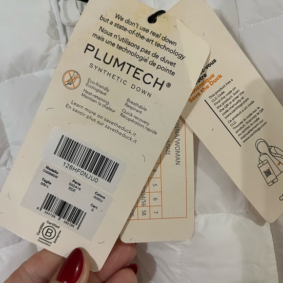 SAVE THE DUCK White Quilted Jacket with Orange Logo - Picture 4 of 8